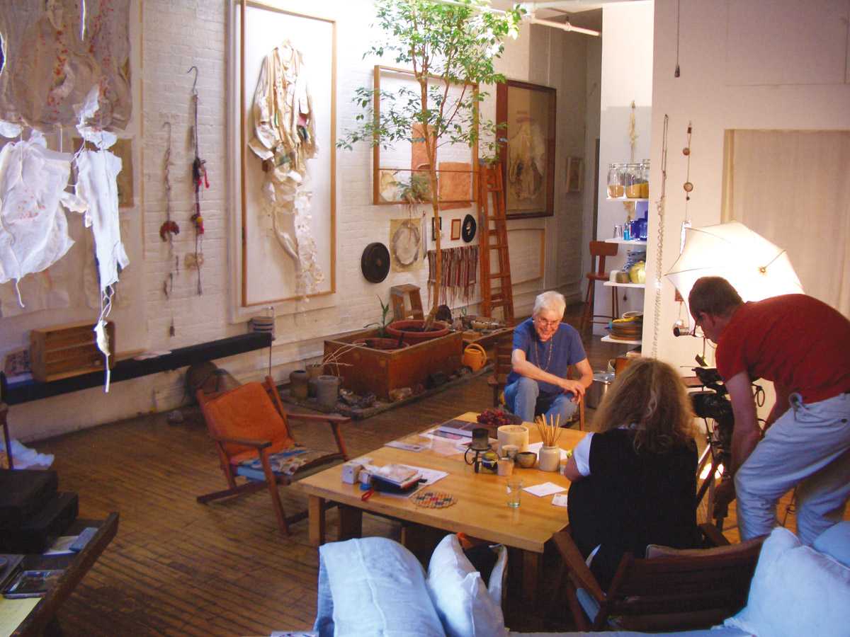 Interview situation at Alison Knowles studio, New York, 2012