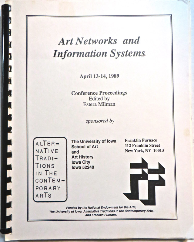 Art Networks and Information Systems, The University of Iowa, 1989. 