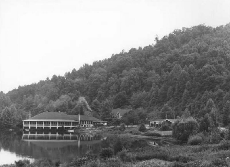 Dining Hall and lodges, Eden Lake campus, Black Mountain College, after 1941