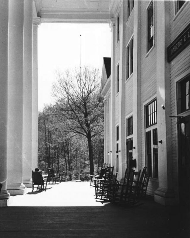 Lee Hall porch, Black Mountain College, 1933-1941
