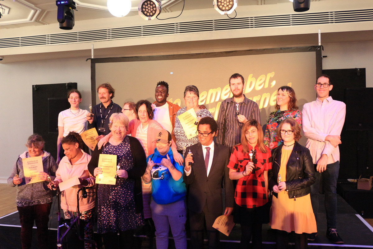 Project participants, artists, organiser and MC at the screening of A Night to Remember, 2019. Photograph by Anna Colin.