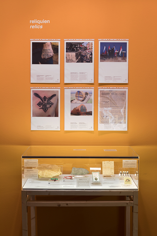 Szabolcs KissPál, From Fake Mountains to Faith (Hungarian Trilogy) 2012, 2016, in the exhibition The Alt-Right Complex,  On Right-Wing Populism Online, HMKV. Photo: Hannes Woidich