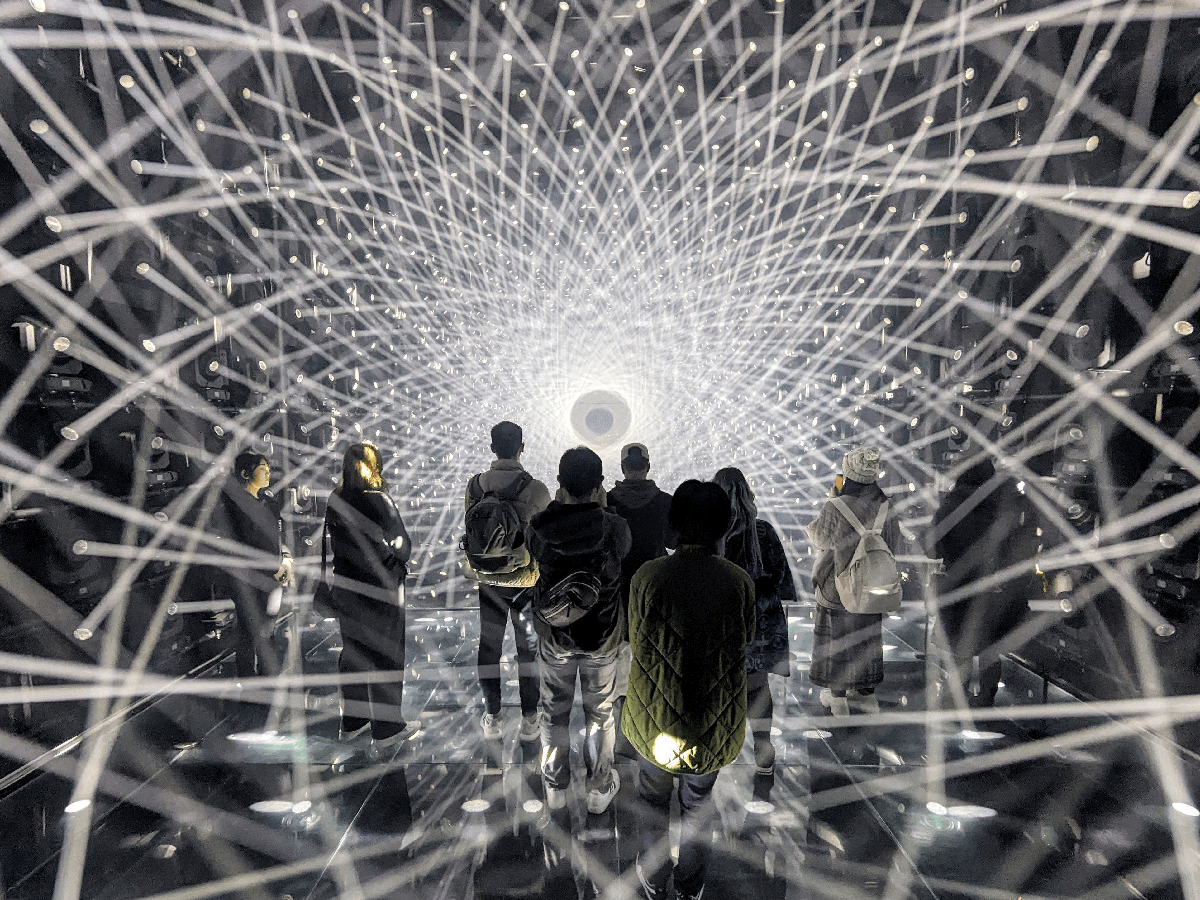 Visitors are immersed in the Light Sculpture at teamLab Borderless, Azabudai Hills, Minato City, Tokyo, Japan (2024). Photograph by Danny With Love.