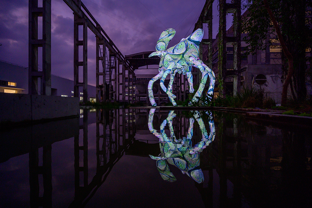 Entangled Others, Artificial Remnants, 2019-2021, 3D GAN, 3D-Style Transfer, inflatable sculpture. Exhibition view at Aiiiii, 2021