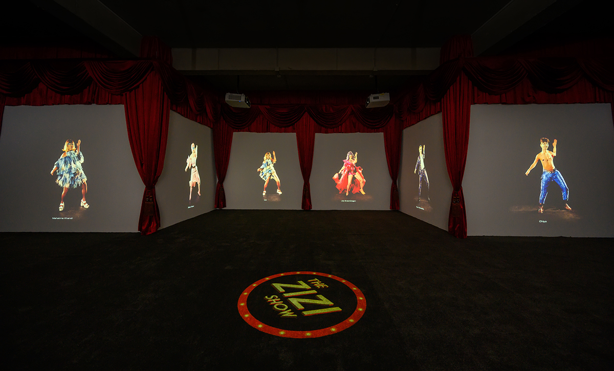 Jake Elwes, The Zizi Show, 2020, video installation. Exhibition view at Aiiiii, 2021
