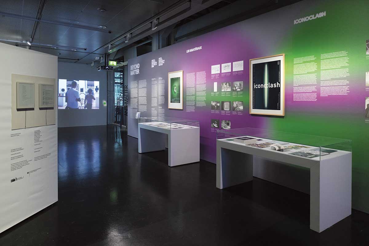 Exhibition view of Matter. Non-Matter. Anti-Matter. Past Exhibitions as Digital Experiences (2022-2023)  at ZKM | Center for Art and Media Karlsruhe. Photo: Esteban Gutierrez Gimenez. © ZKM | Zentrum für Kunst und Medien Karlsruhe